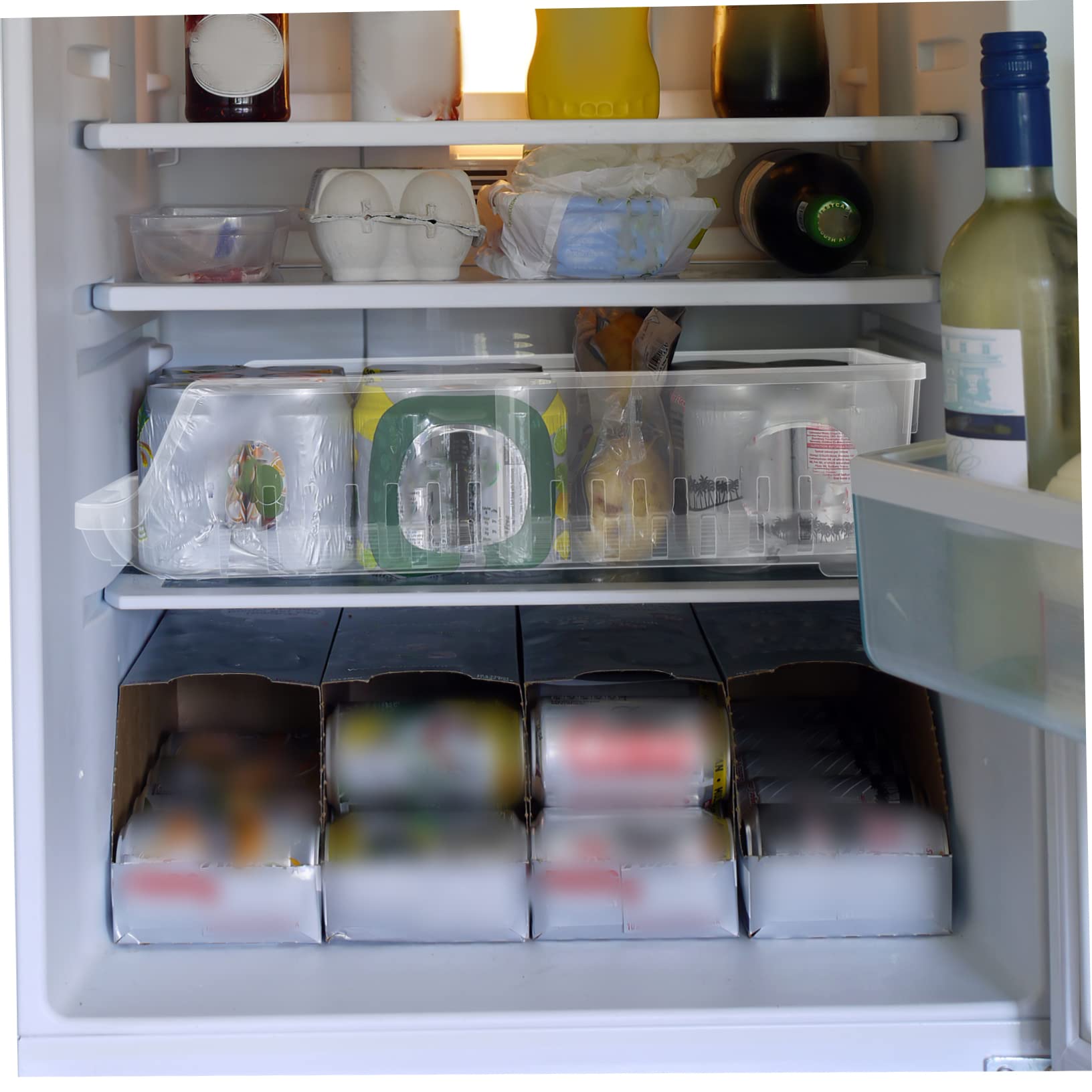 SOLUSTRE Dispensador de Latas para Frigorífico PP Blanco Apilable