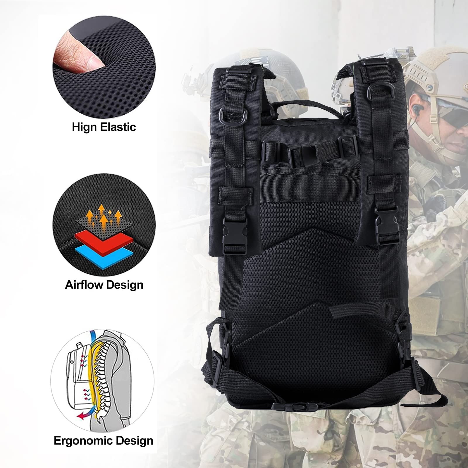 Lawaia 30L Rucksack Wanderrucksack Herren & Damen Reiserucksack Hiking Backpack MilitäR Rucksack Taktischer Rucksack Survival Outdoor AusrüStung