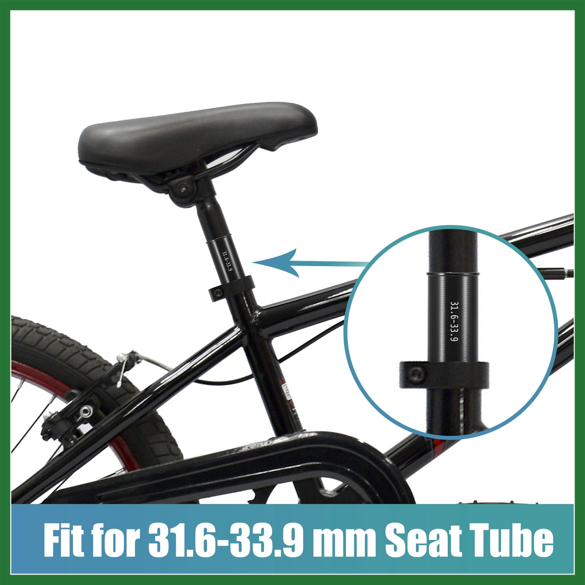 Motoforti 31.6 to 33.9mm Bicycle Bike Seat Post Tube Adapter Reducing Sleeve Long-lasting - Image 2