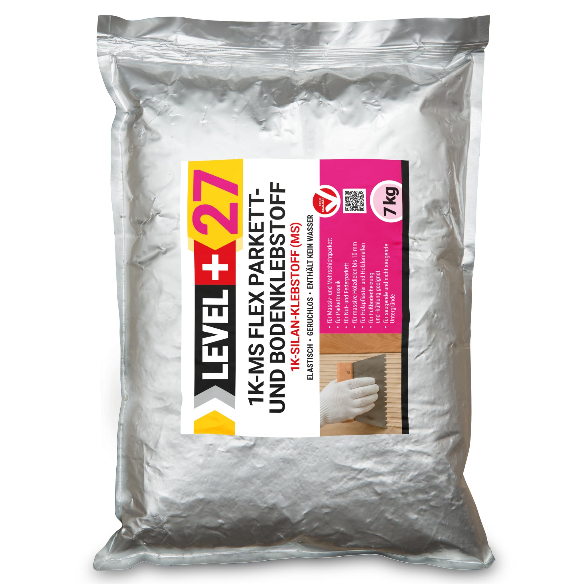 LEVEL+27 Colla per parquet Flex Silan, 1K-MS, 7 kg, per parquet, sughero e pavimenti in legno