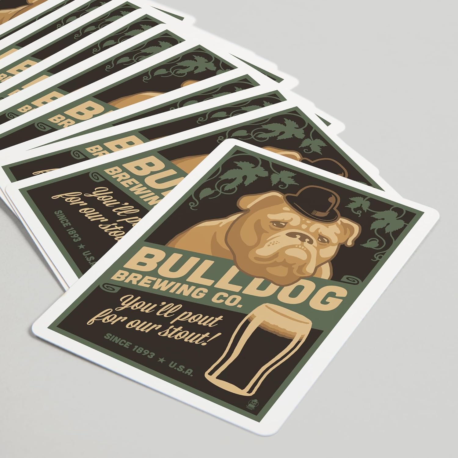 Lantern Press Bulldog, Retro Stout Beer Ad, 52 Playing Cards for Adults, Poker Size Card Deck