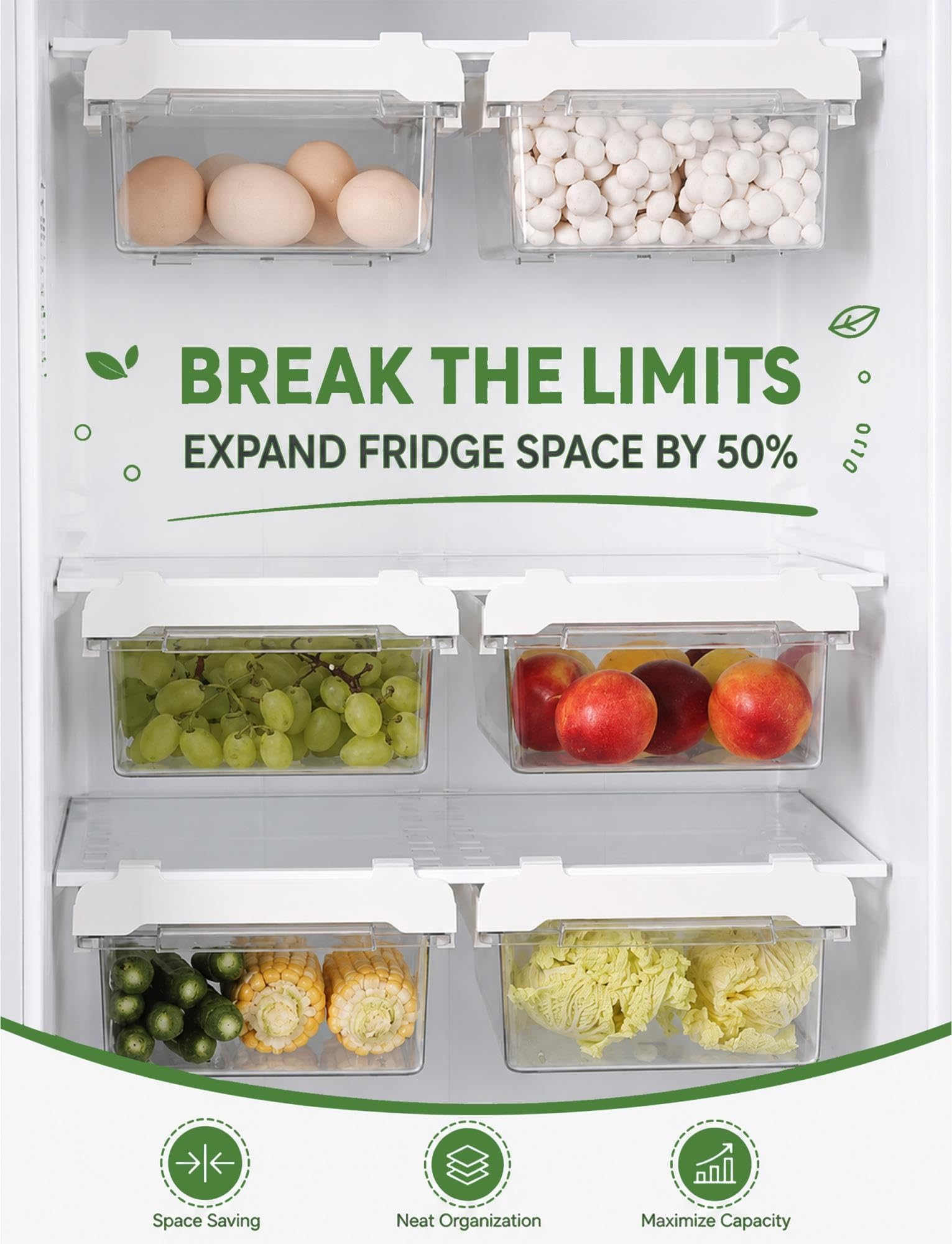 Organizador colgante para nevera,cajón extraíble,huevos,frutas y verduras