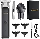 BarberBoss Rasoio portatile per barba e capelli, tagliacapelli professionale per uomo, ricaricabile via USB, luce rossa/verde, lama in acciaio inossidabile, QR-2090 - 1