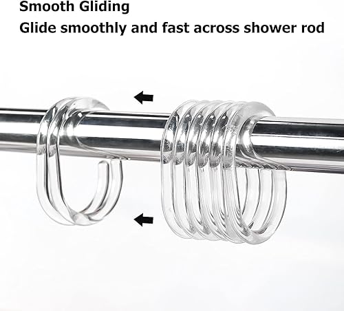 Miniatura 3 de Anillos de cortina de ducha de plástico de alta calidad, ganchos para cortina de ducha deslizantes en barras de ducha estándar, cierre fácil a
