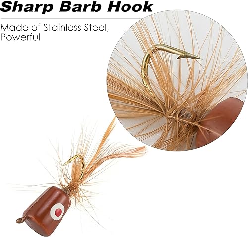 Miniatura 3 de Alwonder - Juego de 10 botones de pesca con mosca, Topwater, señuelos de pesca para pesca con mosca