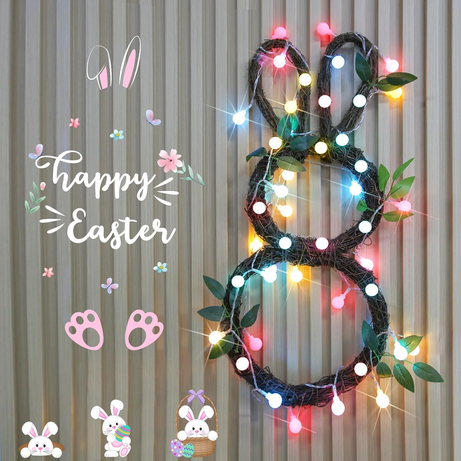 suddus Pastel Easter String Lights, 66ft 200 Led Connectable Globe String Lights Indoor with Timer, Fairy Lights Plug in for Mantle, Tree, Bedroom, Party, Room, Classroom, Patio, Outdoor Decoration