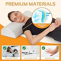 Vista 3 de AllSett Health Almohada de media luna grande para piernas, rodillas, parte inferior de la espalda y cabeza, almohada de apoyo lumbar para la cama