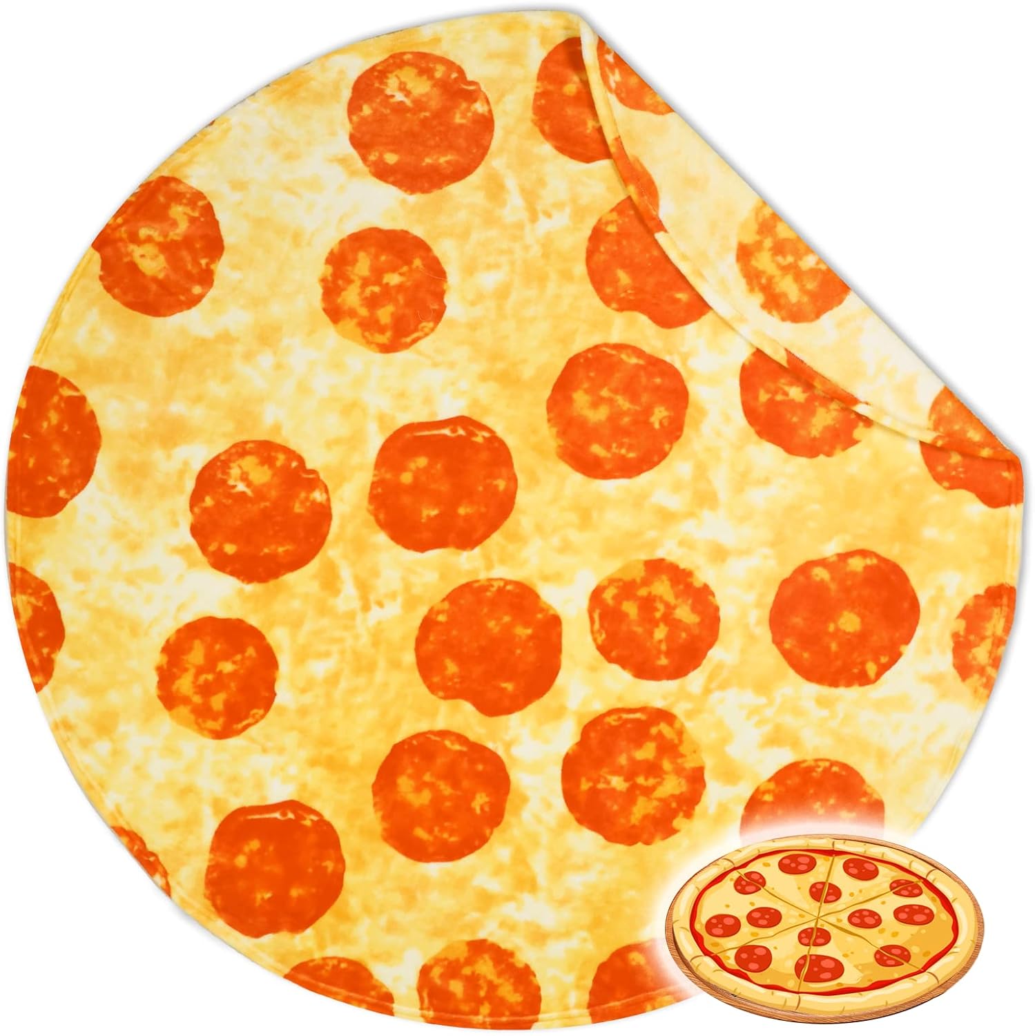 Bnuitland 71/80 Inches Pizza Funny Blanket with Pizza Pouch