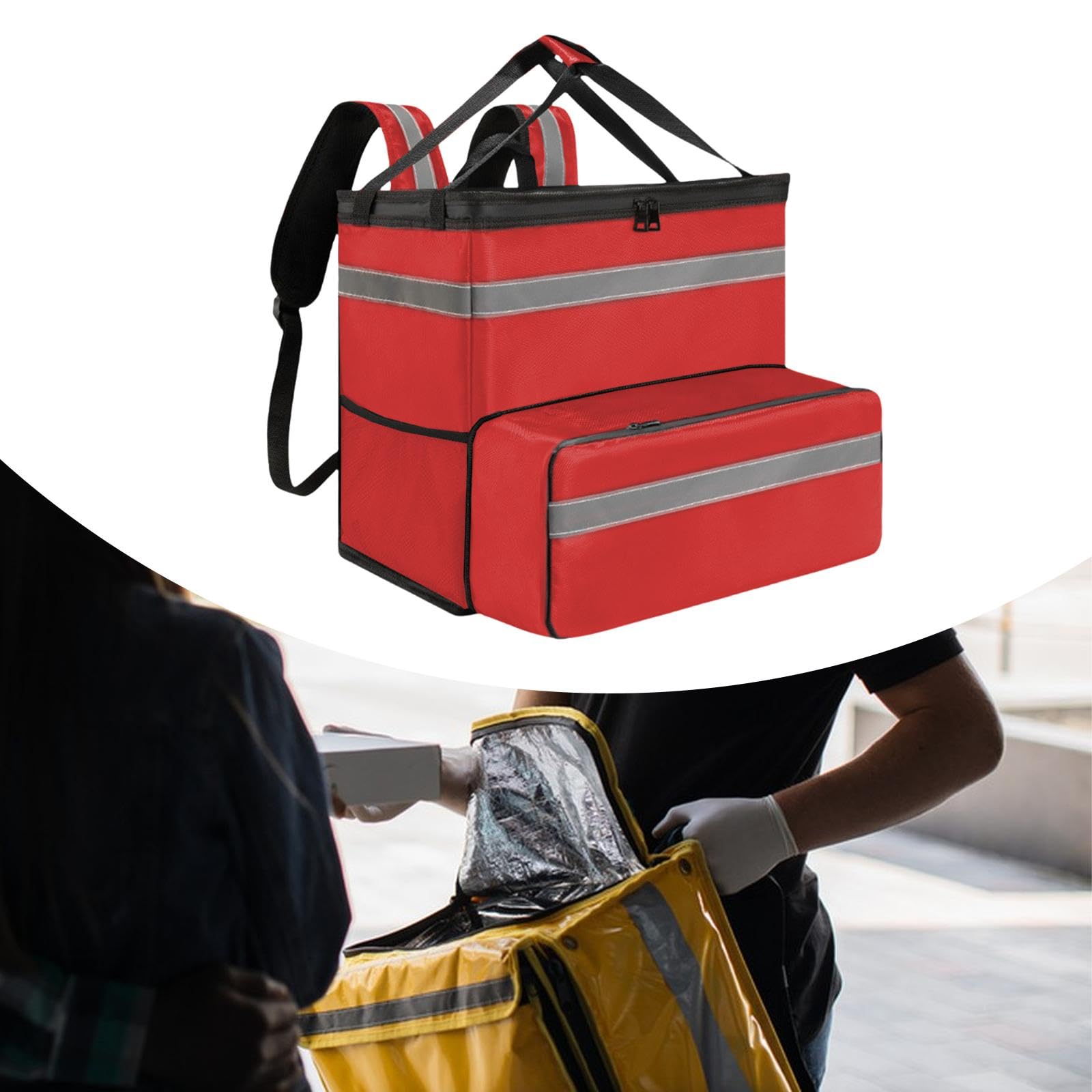 Sac à Dos Isotherme pour La Livraison de Repas, Idéal pour Les Pizzas à Emporter. Portable, étanche et Polyvalent.