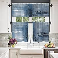 Vista 821 de Cenefas de cocina modernas con patrón de cobre marrón dorado para ventanas, cenefas opacas abstractas de marcas de arañazos y cortinas opacas