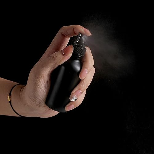 Miniatura 6 de Botella de spray pequeña de vidrio negro esmerilado de 2 onzas, 48 paquetes, pulverizador de niebla fina, botellas pequeñas transparentes,