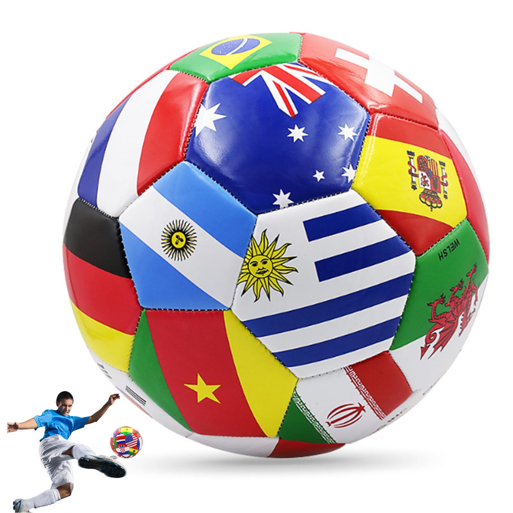 Taille 5 Bol de Football, Ballon de Football National de 8,5 Pouces, PVC étanche PVC pour Adultes Ballon de Foot