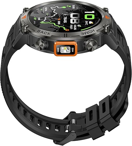Miniatura 14 de Foxhawk Relojes inteligentes militares con rastreador GPS, reloj inteligente resistente HD de 1.45 pulgadas con brújula linterna LED, reloj