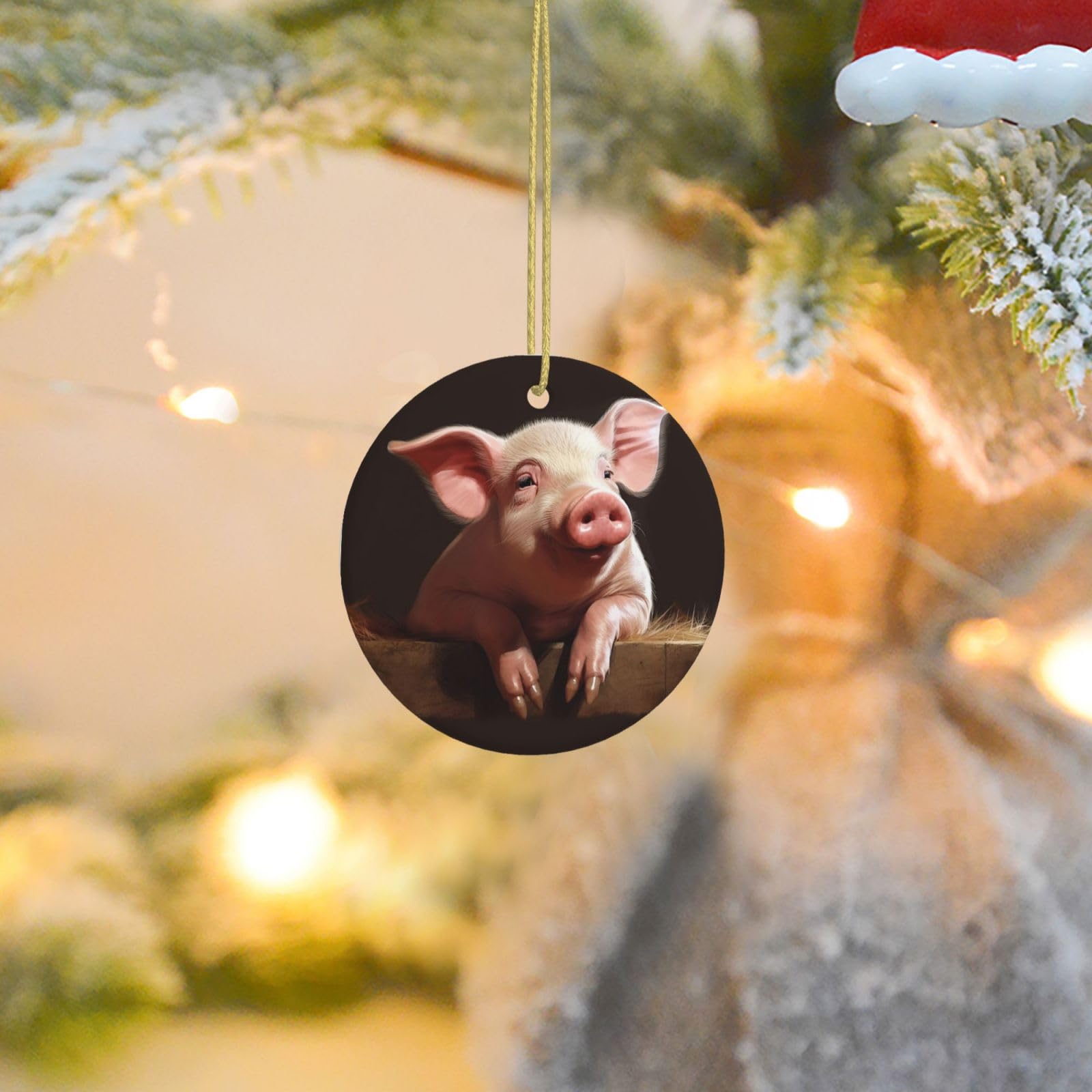 2025 Christmas Tree Decoration Hanging Round Ornament Smiling Ceramic Ornaments Christmas Tree Decorations Round Pendants for Xmas Tree Winter New Year Party Supplies