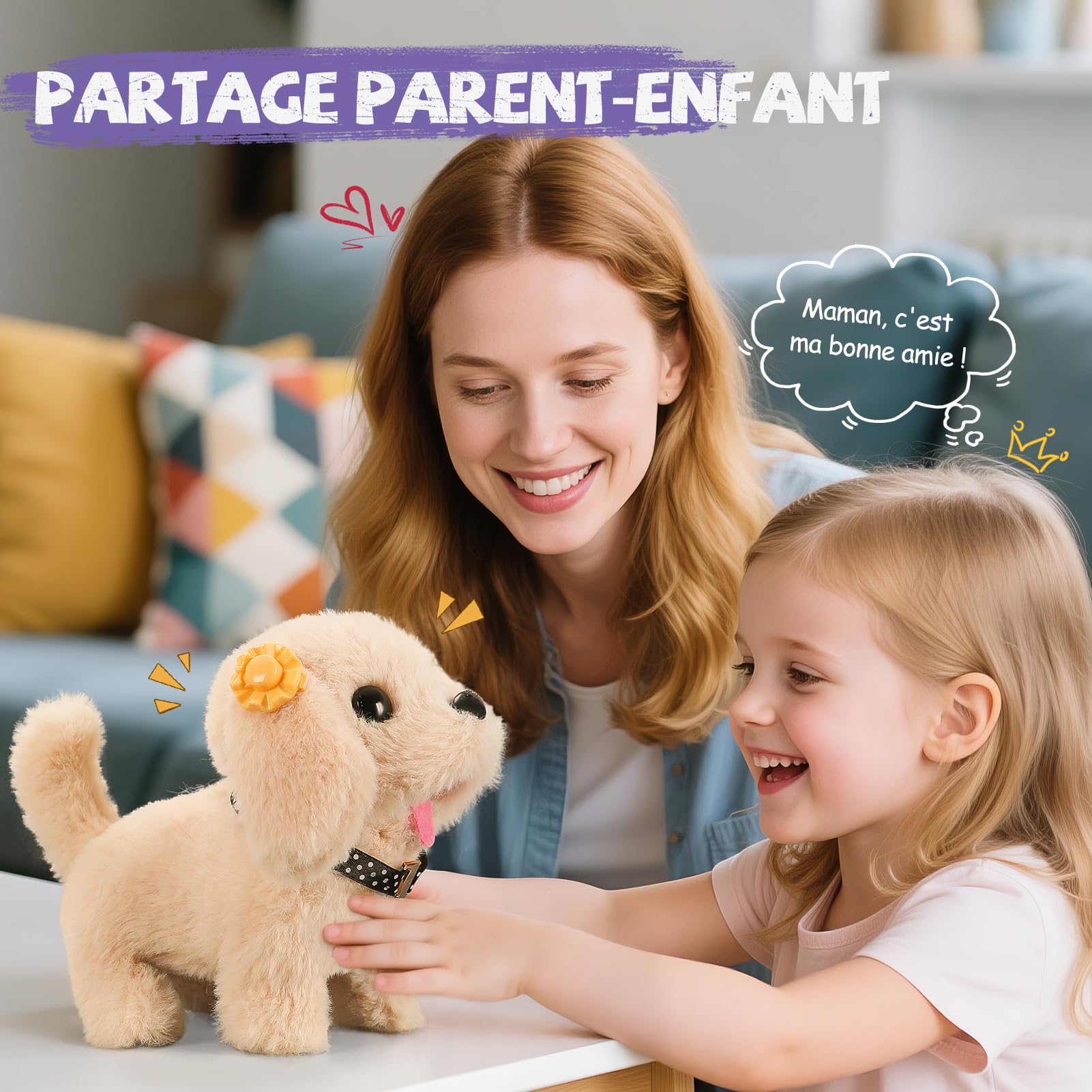 16PCS Jouets Chien Interactif pour Jeux Enfant 3 4 5 6 Ans,Jouet Enfant 3 4 5 6 Ans Chiot Robot,Chiens Robots avec Marche,Cadeaux d'anniversaire pour Filles et GarçOns de 3 4 6 5ans