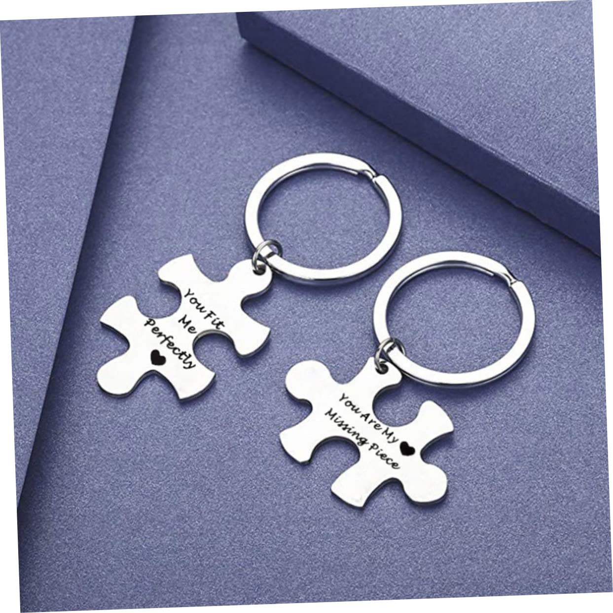 6piezas Llavero De Pareja De Acero Inoxidable Mensajes Grabados Llavero Decorativo Para Coches y Accesorios Para Aniversarios y San Valentín