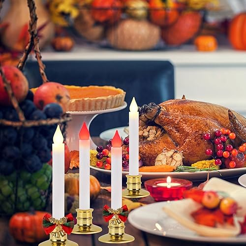 Miniatura 7 de Juego de 12 velas de ventana de Navidad de Halloween con temporizador, funciona con pilas, velas LED eléctricas sin llama para ventanas, portavelas