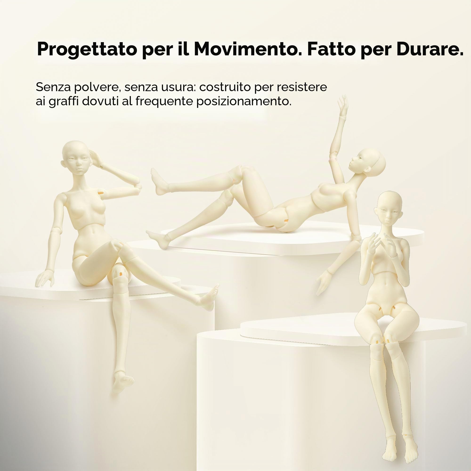 Phrozen Resina BJD per Stampa 3D, Opaca Liscia e Resistente all‘Usura per Bambole e Figure Articolate, Fotopolimero Indurente UV 405 nm per Stampanti LCD/DLP/MSLA, Colore Avorio, 1 kg