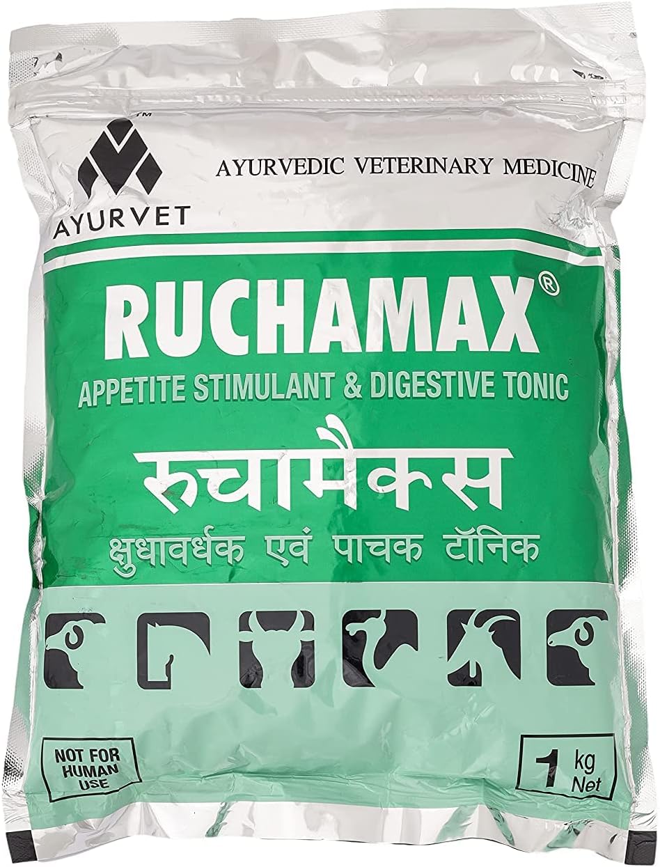 Herbal Ruchamax Appetite Stimulant and Digestive Tonic Powder -Cow Buffalo Sheep for All Animals (Quantity - 1KG) Improves Digestion