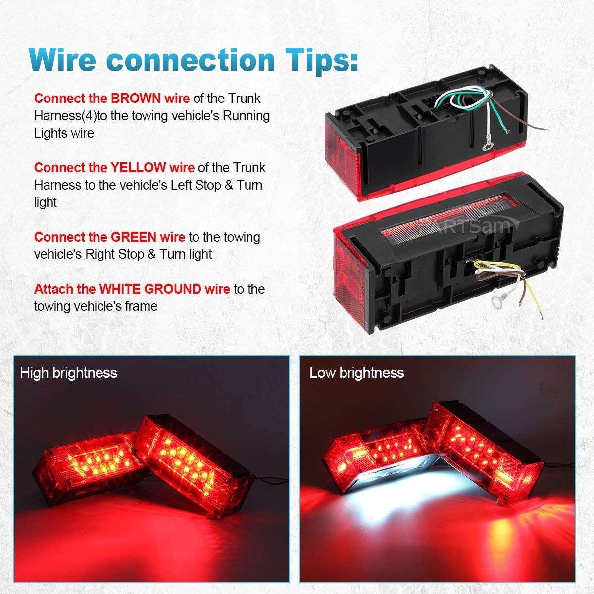 2 x 12 V prostokąt LED przyczepa tylne światło stoper kierunkowskazy światła oświetlenie tablicy rejestracyjnej