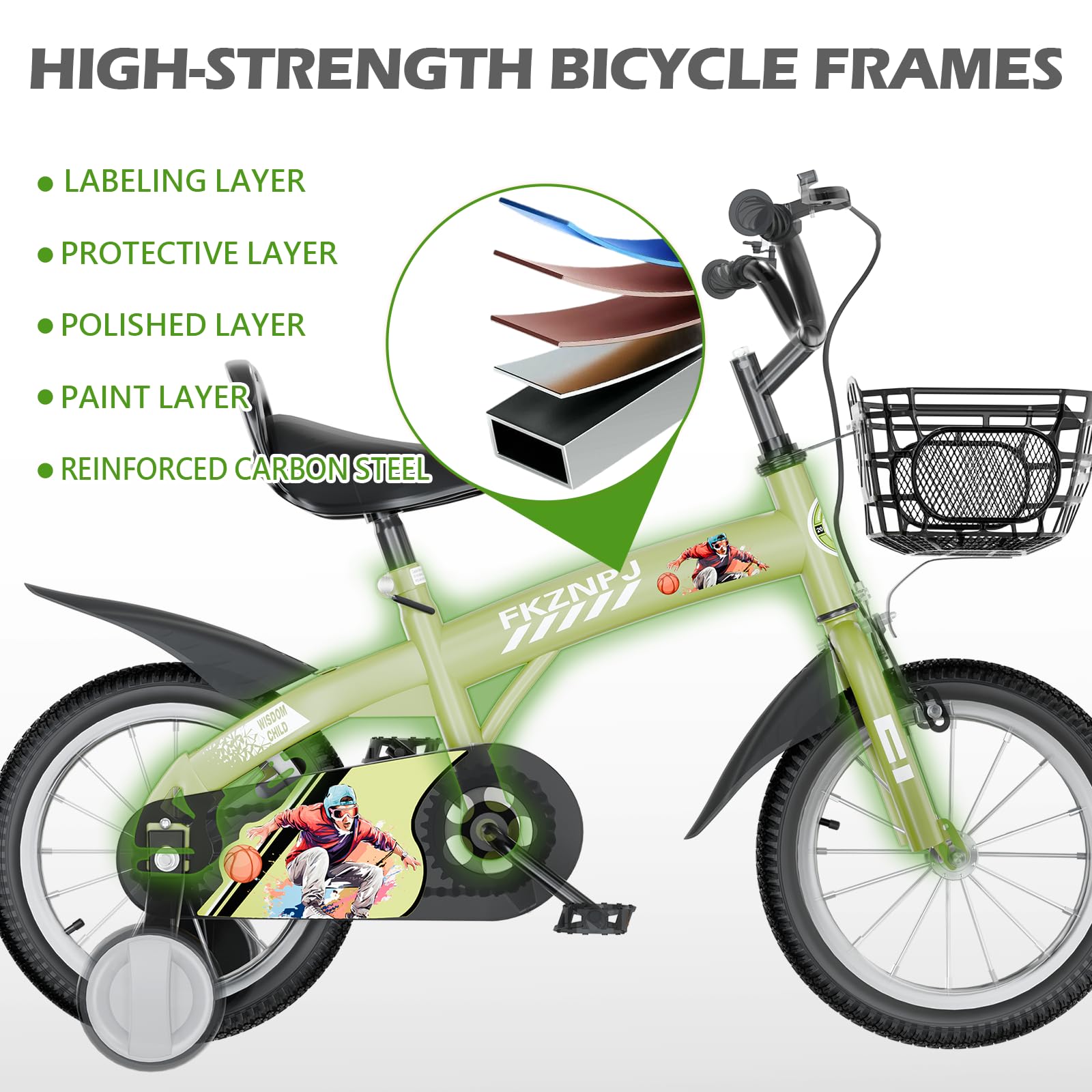 Amazon.com: FKZNPJ 16/18 inch Kids Bike with Training Wheels