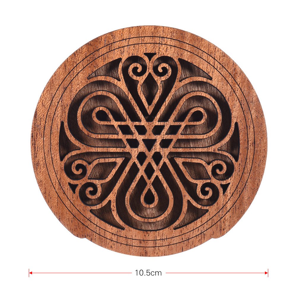 SIUKE Guitar Wooden Soundhole Sound Hole Cover Block Feedback Buffer Mahogany Wood for EQ Acoustic Folk Guitars,Guitar Parts Accessories,Sound Hole Cover