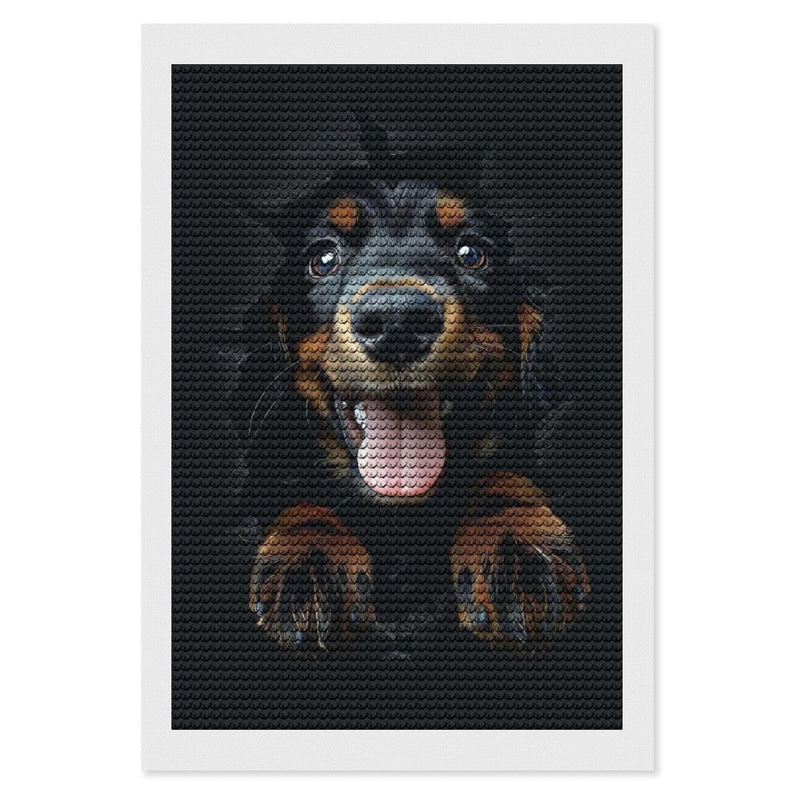 Junmoney Gordon Setter Diamond Painting Set 8"x12", Holiday Gift Idea, for Creative Relaxation, Fun Craft Experience, Vintage Style Decor