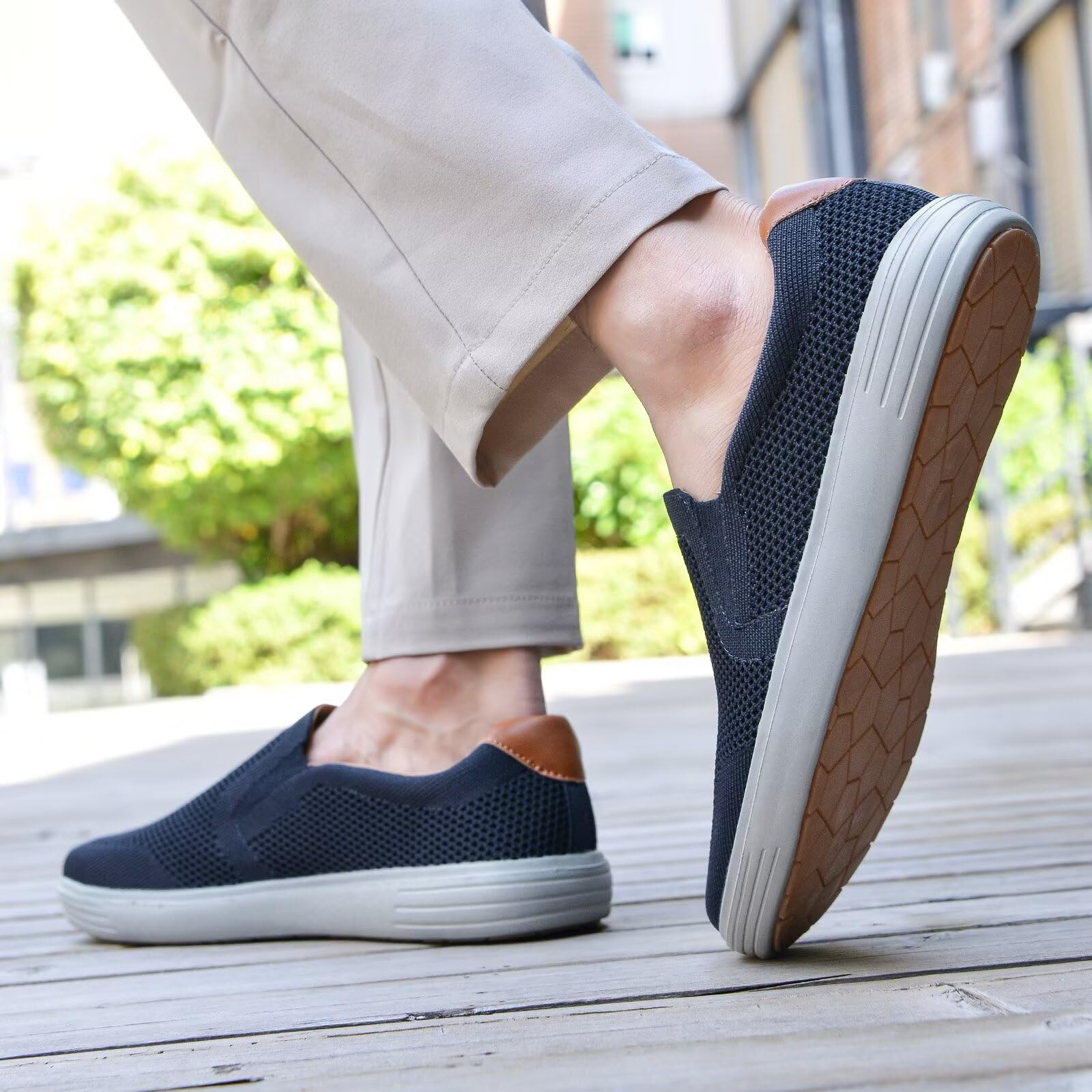 Puxowe Mocasines Casuales para Hombre, Zapatos de Malla para Caminar, Mocasines de Vestir para Negocios y Ocio