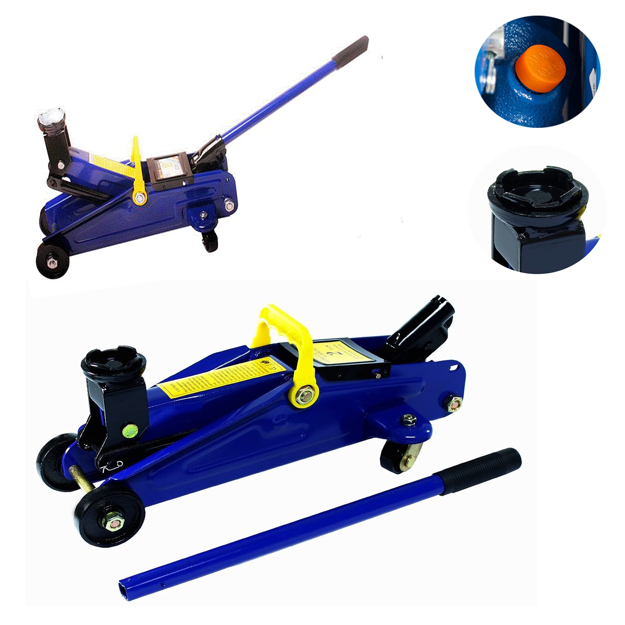 ANSIMIDA2 Tons Hydraulic Trolley Car Lift Jack, Low Profile Floor Jack with Single Piston Fast Lift Pump, Wide Lifting Range Swivel Rear Casters, Blue