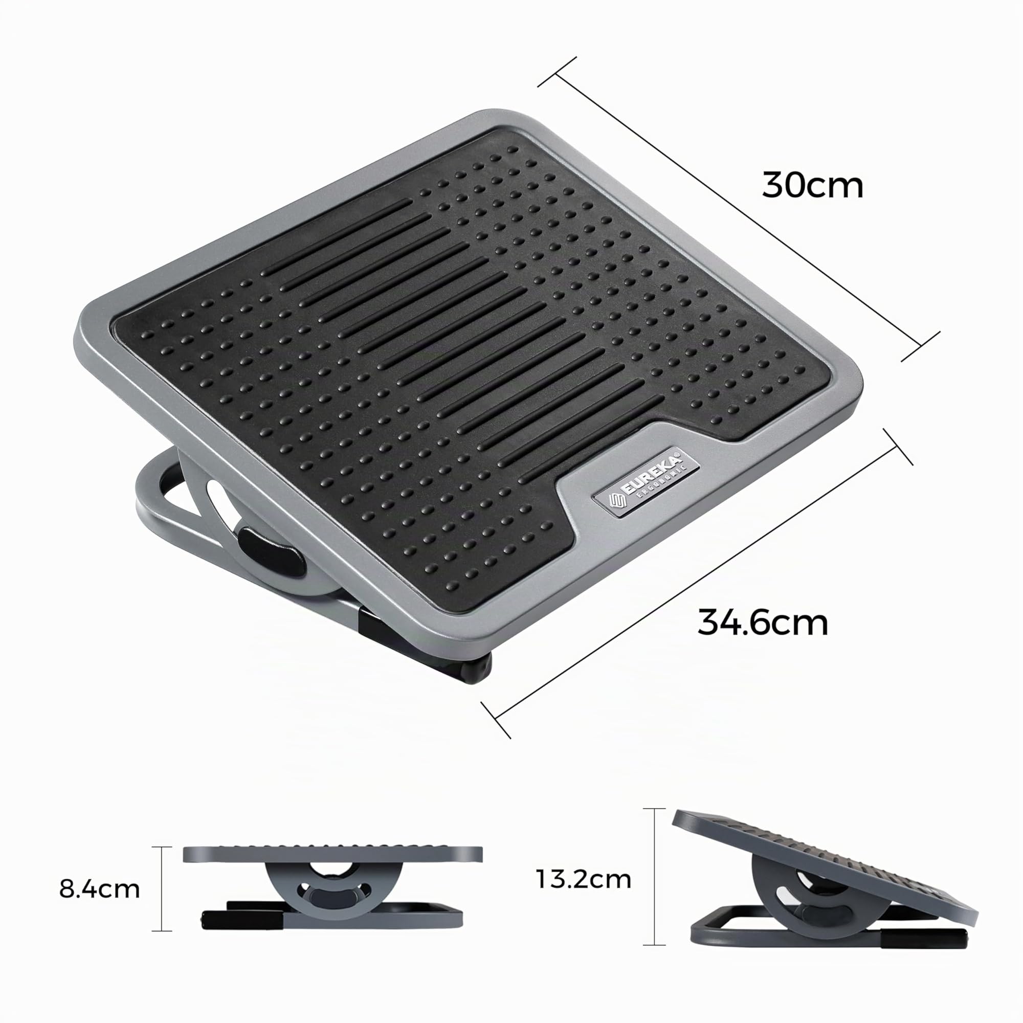 EUREKA ERGONOMIC Reposapiés Ajustable Ergonómico Bajo Escritorio Con Masaje para La Oficina en Casa