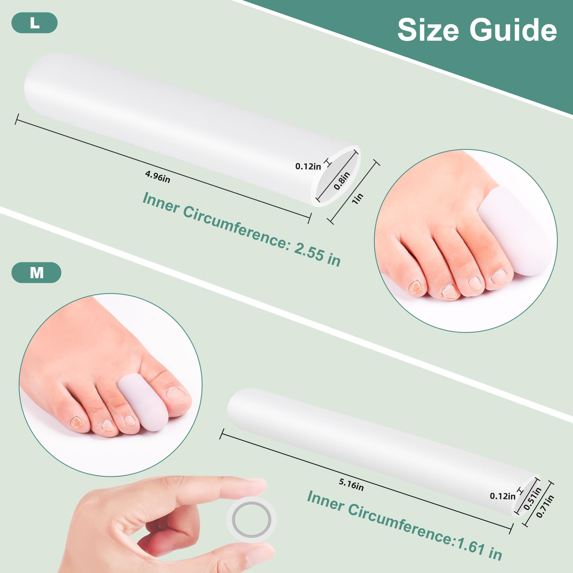 Confezione da 4 protezioni in gel per dita dei piedi, in silicone, per vesciche, calli, mais, mal di piedi, trattamento sfregamento per donne e donne