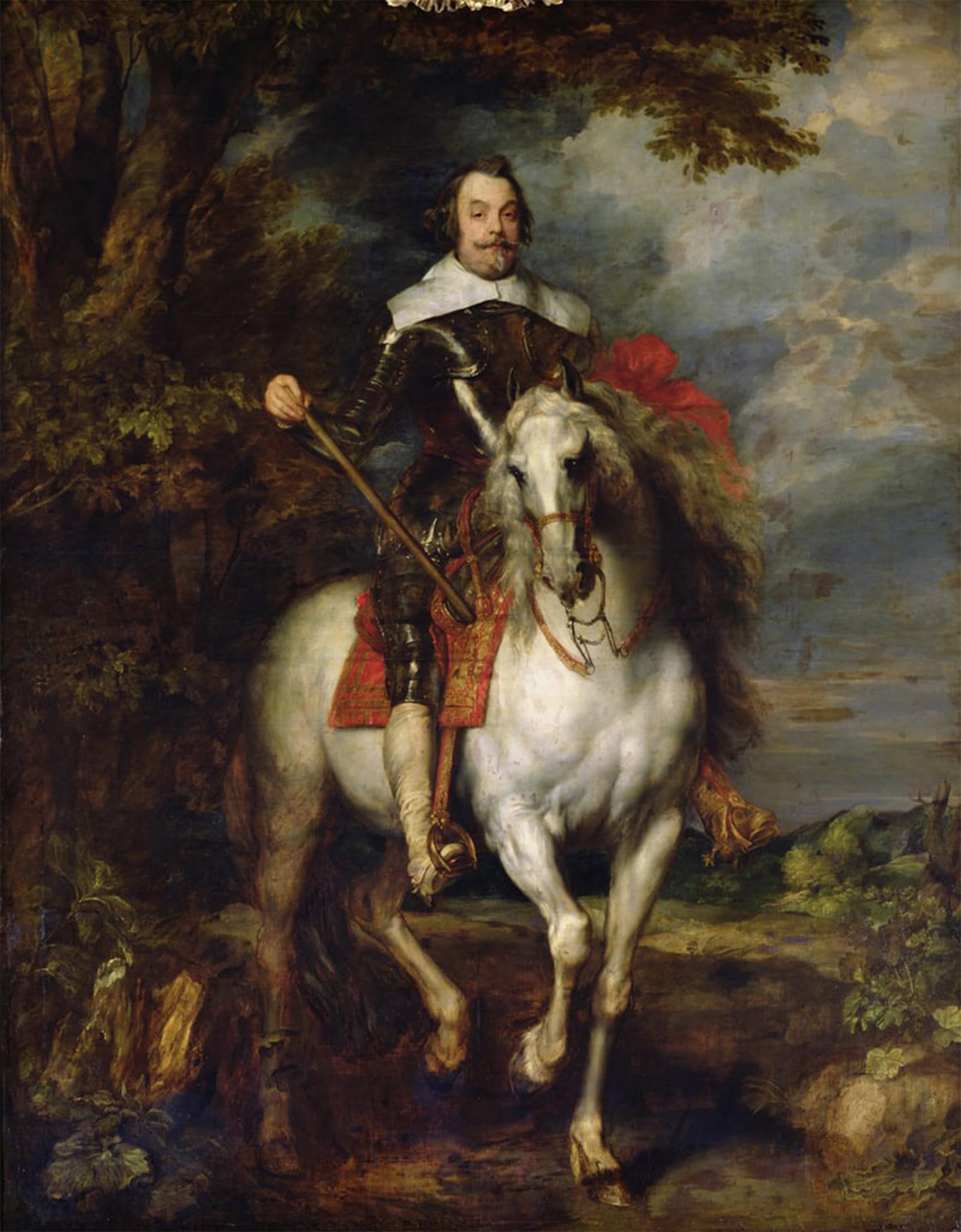 SERENDIPITP Vintage Picture Print on Canvas Wall Art Poster Equestrian Portrait of Mr. Francisco Moncada by Van Dyck Artwork Print Poster for Wall Decor 60x90cm