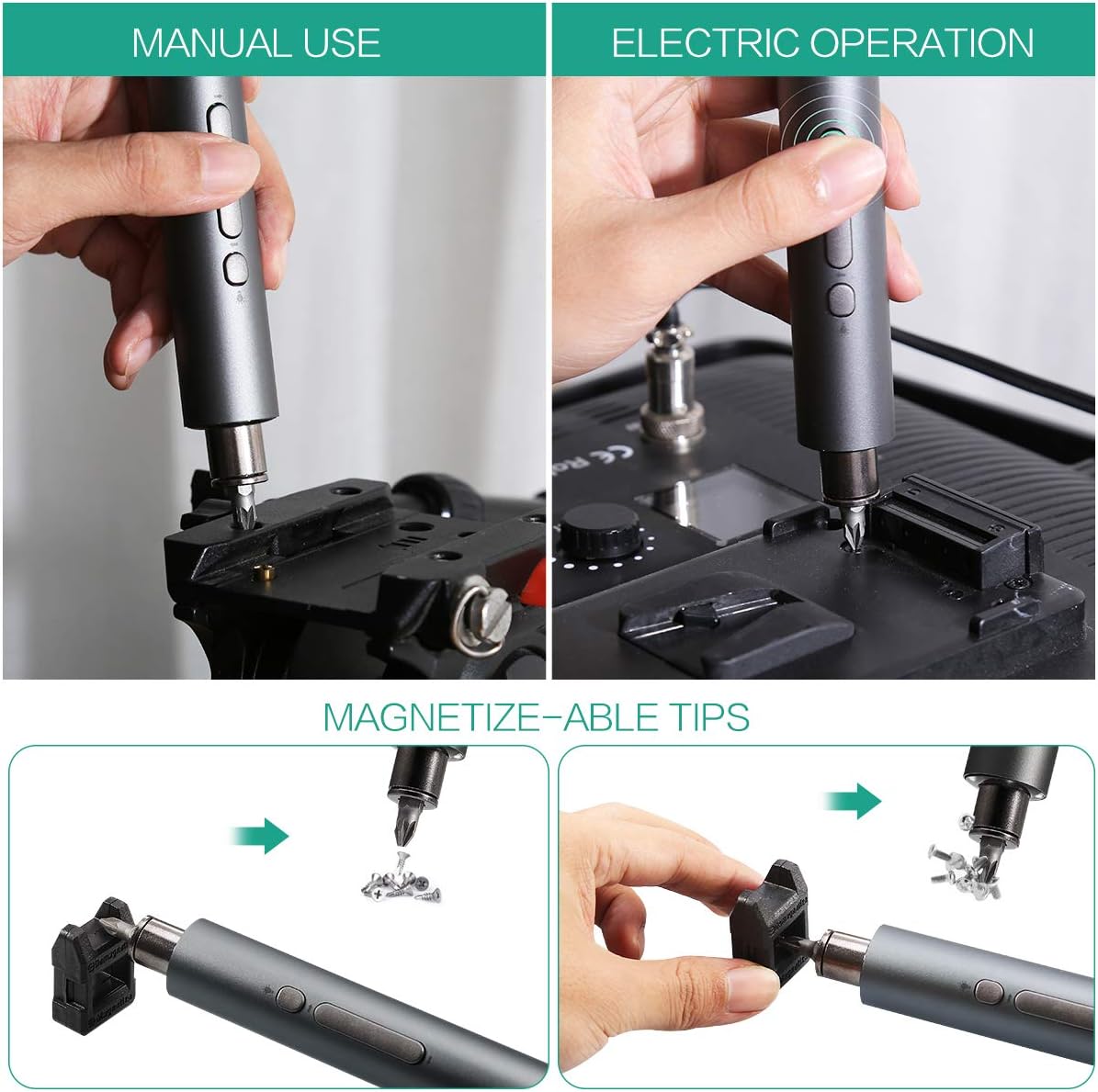 Flаѕh Dеаlѕ - 80% оƒƒ ORIA Electric Screwdriver, 22 PCS Rechargeable Electric Screwdriver, Powered Cordless Electric Screwdriver Set with 20 Bits(1/4 Screwdriver Bits), USB Charging Cable and Magnetizer