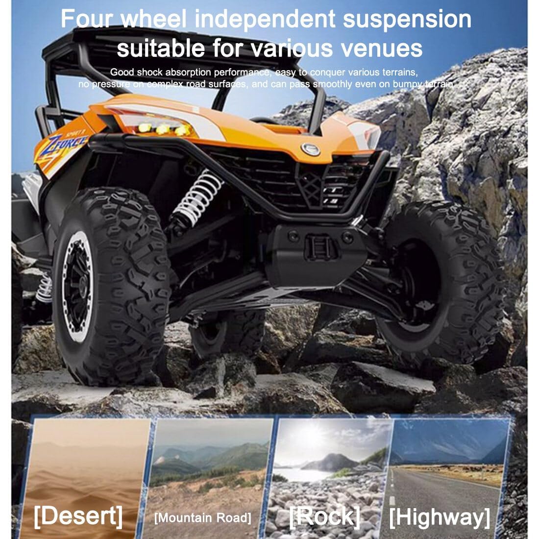 1:12 Skala All-terrain Rc Monster Truck, 20 Km H Szybkie Czterokołowe Napęd Terenowy, Przednie I Tylne światła Led, Samochód Rc Dla Dorosłych (Orange)