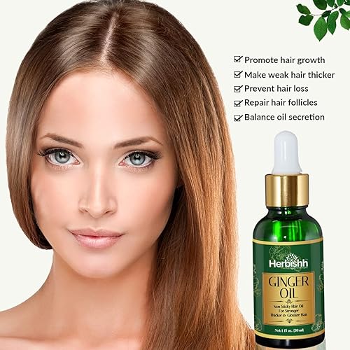 Miniatura 2 de Herbishh Combo de fortalecimiento del cabello contiene champú de color para el cabello, 16.9fl oz, marrón claro + aceite de jengibre para el