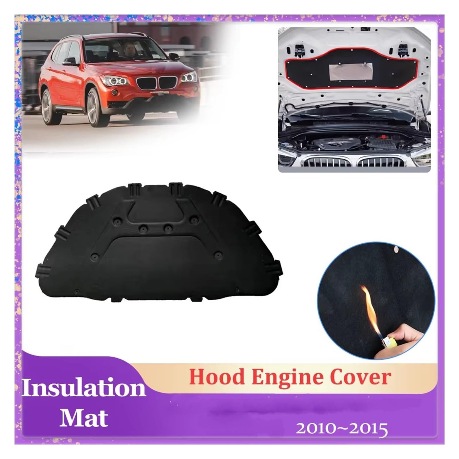 Cuscinetto isolante acustico termico motore Per Nissan Micra ST Per March K13 2011~2016 Auto Cofano Isolante Pad Copertura Del Motore Fodera In Cotone Calore Insonorizzate Zerbino parte(Stile A.)