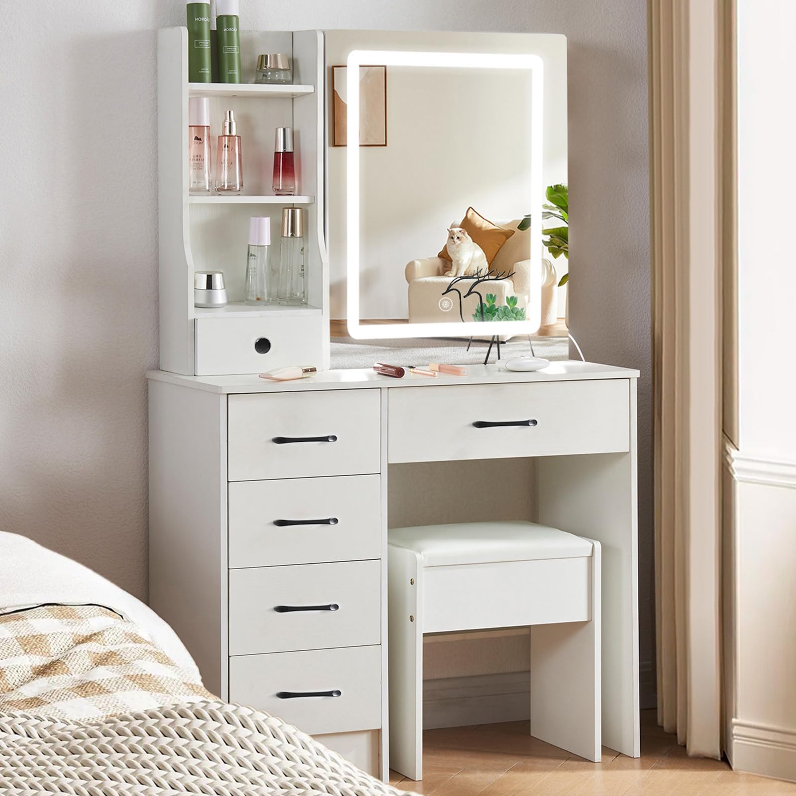 Sgabello da toeletta sgabello per trucco tavolo da toeletta sedile bianco poggiapiedi sgabello poggiapiedi sedia per bagno ottomano poggiapiedi per divano Sillas moderno