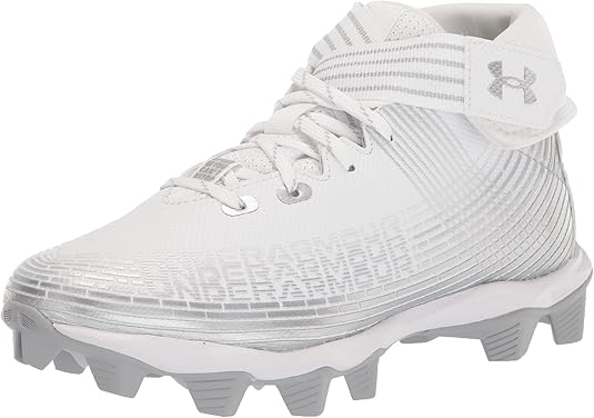 Under Armour Unisex-Child Highlight Franchise Jr Football Shoe, Black-White-Whit