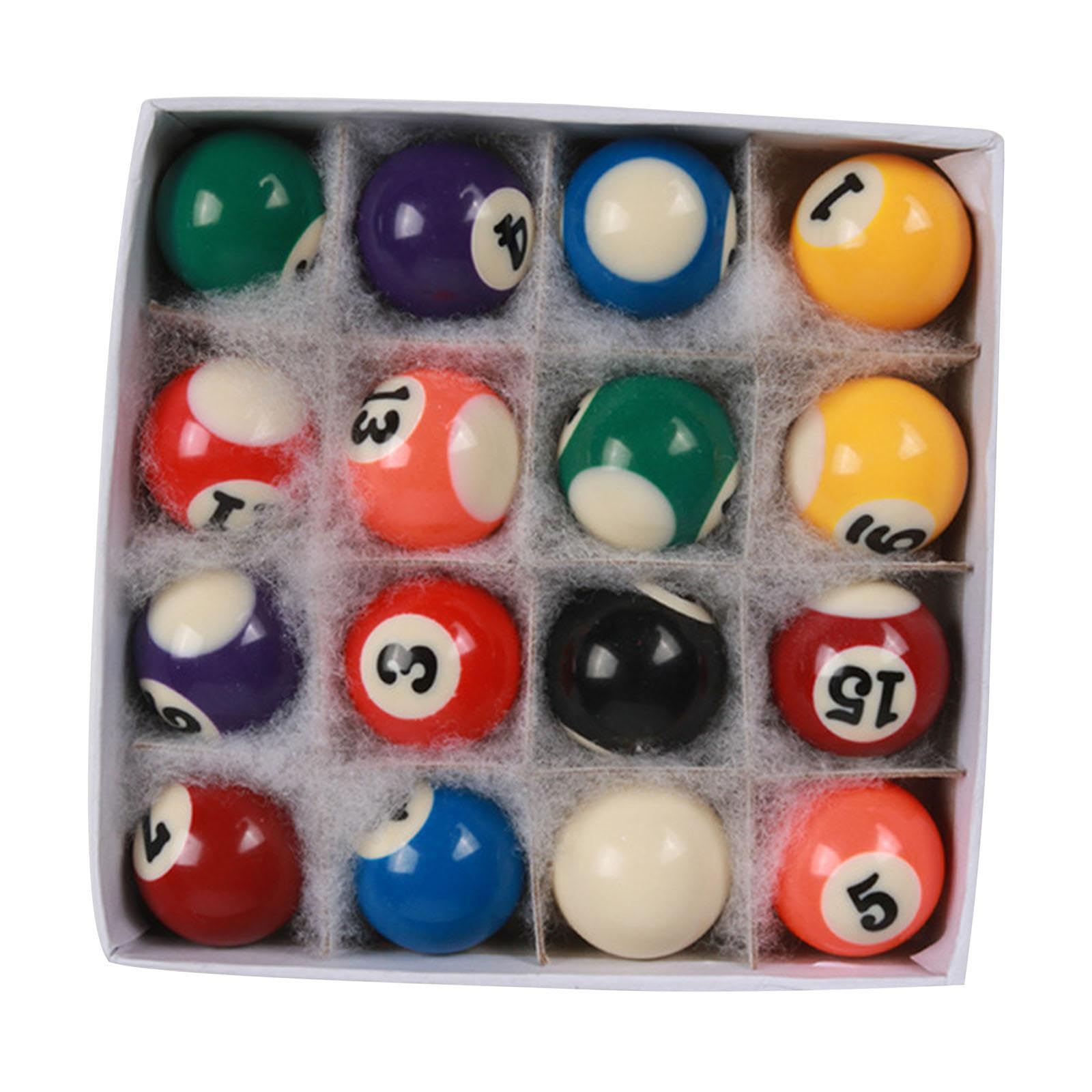 Mini Juego de Bolas de Billar 15 Bolas Numeradas 1 Bola Blanca Compacto Ligero