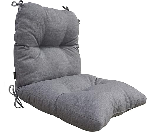 BOSSIMA Cojín acolchado para silla de respaldo alto para interiores y exteriores, cojines de asiento de patio, color gris claro