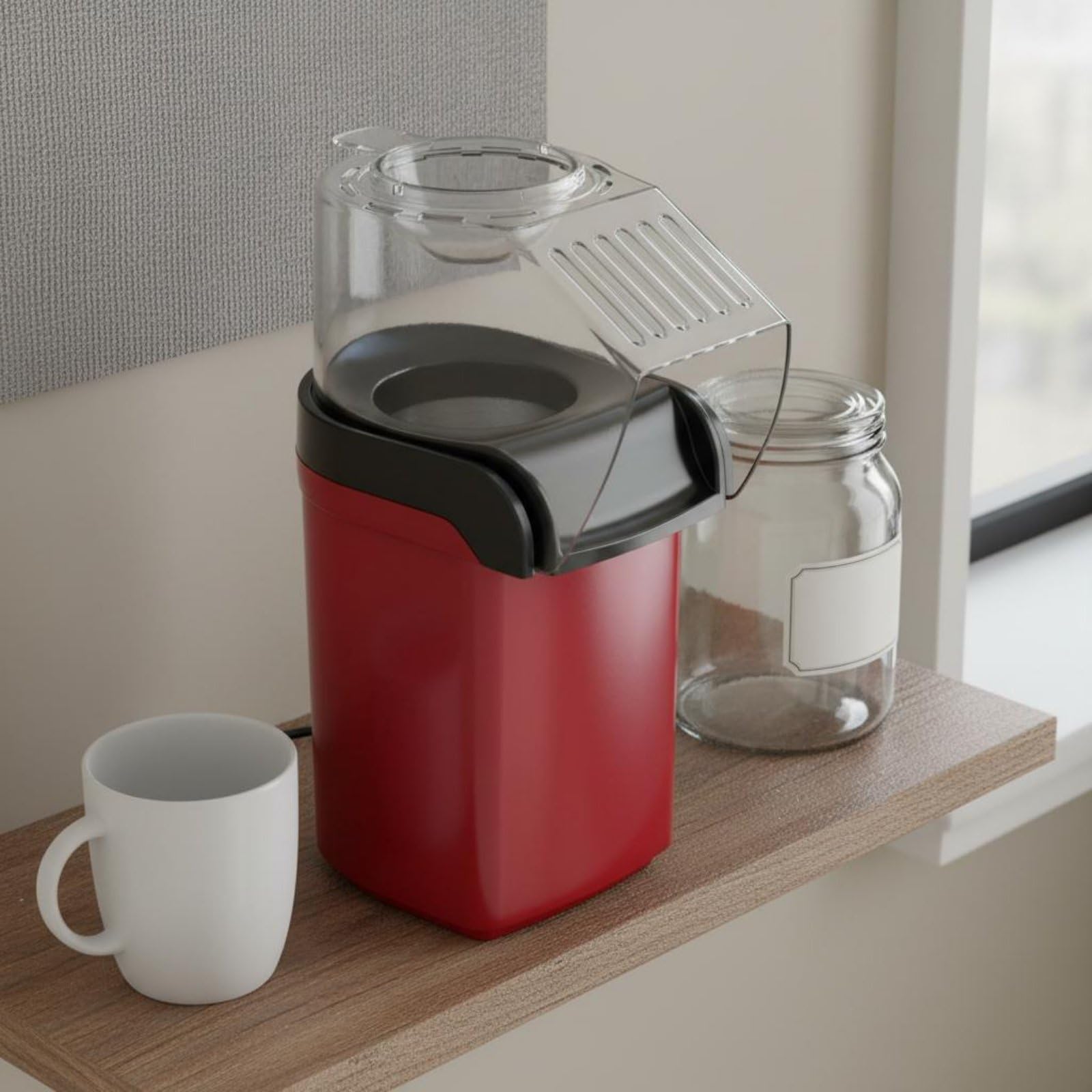 Oil-Oil-Less Hot Air Popcorn Popper High Popping Rate M | Oil-Oil-Less Hot Air Popcorn Popper High Popping Rate Mini Electric Machine Easy to Clean Kitchen Appliance Single-Button-picture-29