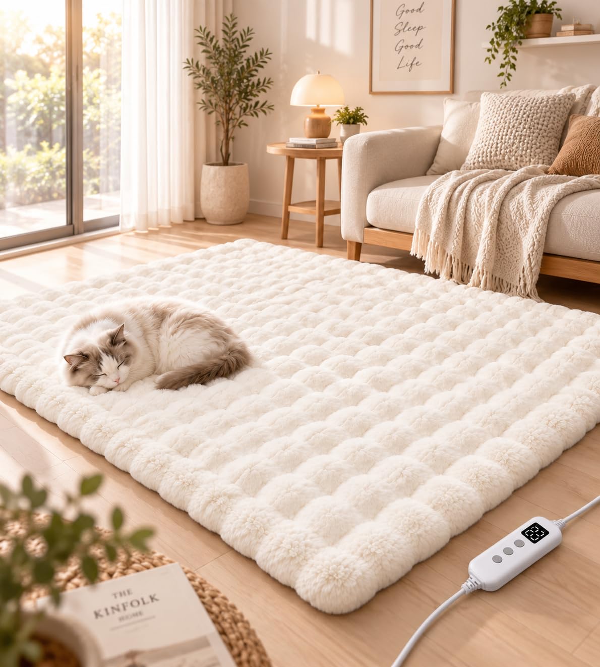 Amazon | 萌えニャンコ ホットマット 130×160cm【ふわふわラビット