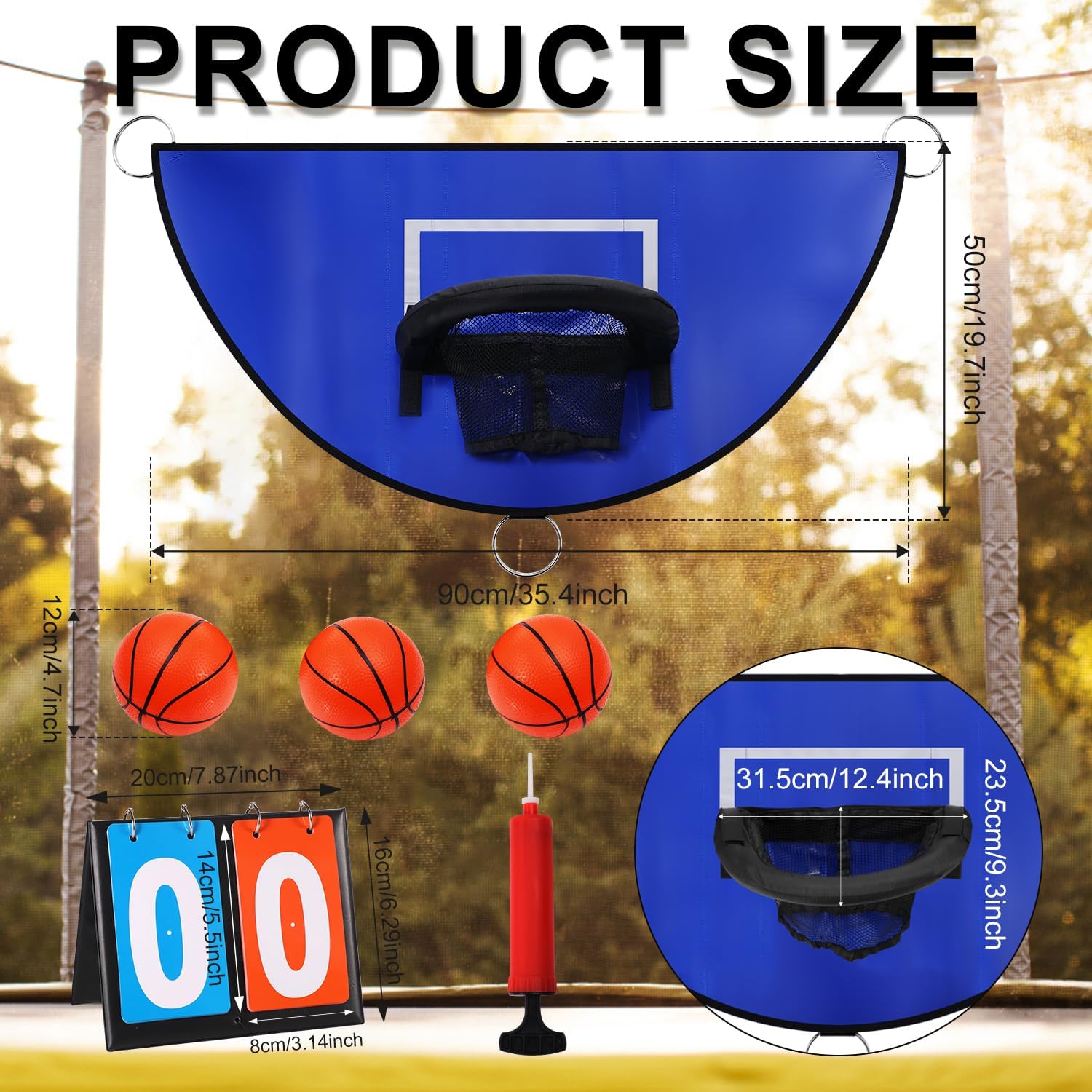 Panier De Basket Trampoline Avec Tableau Et Mini Ballons - Fixation Détachable Pour Enfants Et Adultes
