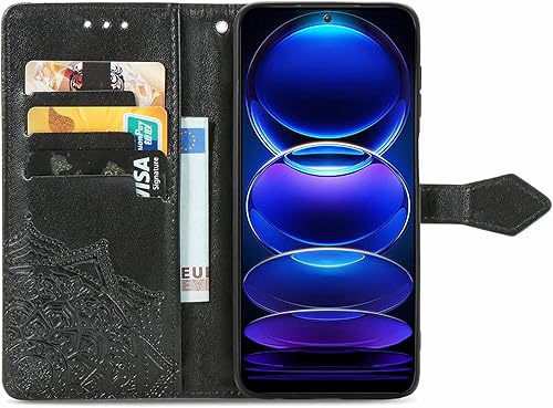 Miniatura 2 de Redmi Note 12 Pro 5G - Funda de piel tipo cartera con cierre magnético a prueba de golpes con ranuras para tarjetas y soporte para Redmi Note 12 Pro