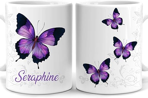Hyturtle Taza de café personalizada con diseño de mariposa para niñas, mujeres y amigas, regalos de cumpleaños y Navidad para amantes de las