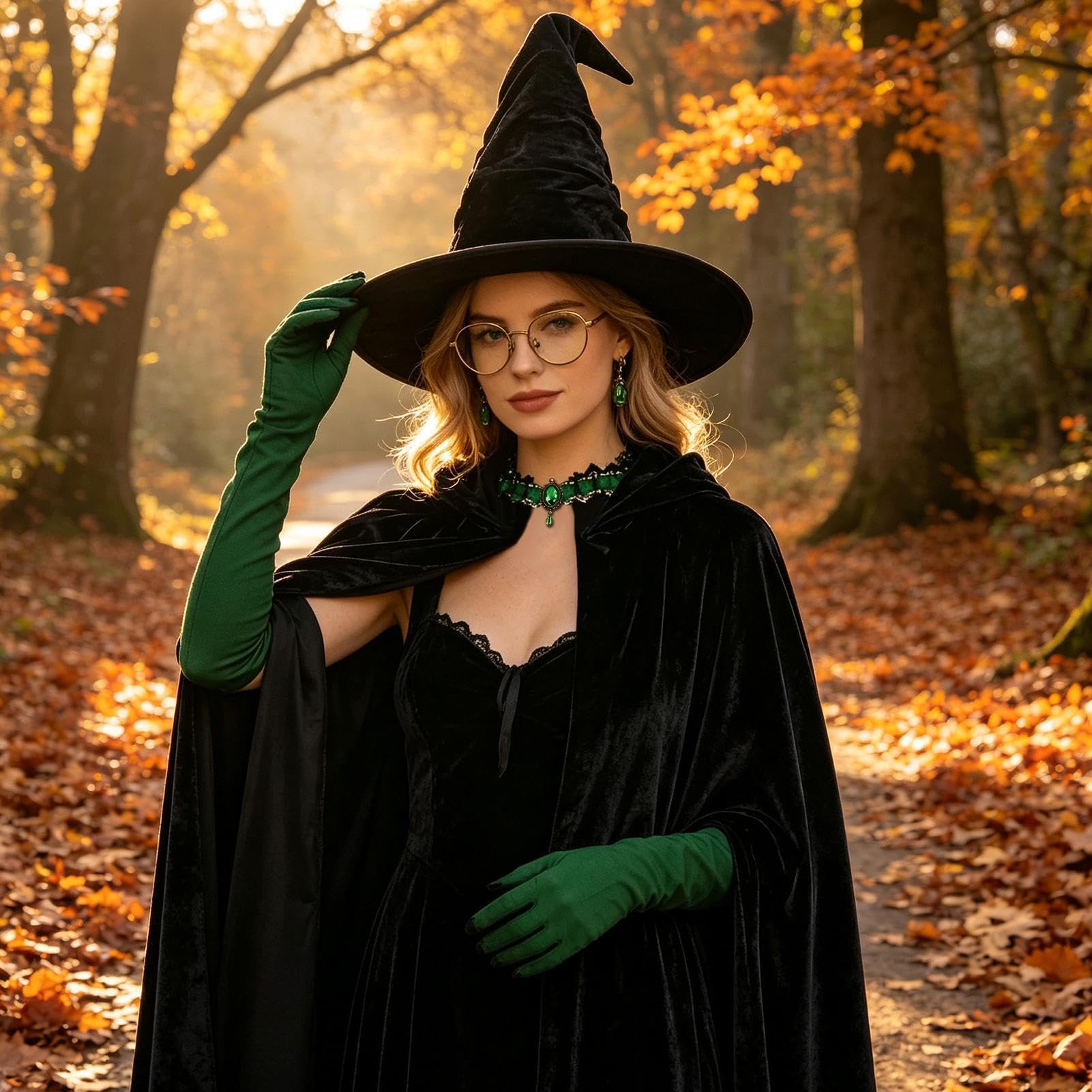 Costume Da Per Donna 6 Pezzi Orecchini Occhiali Accessori Cosplay Halloween