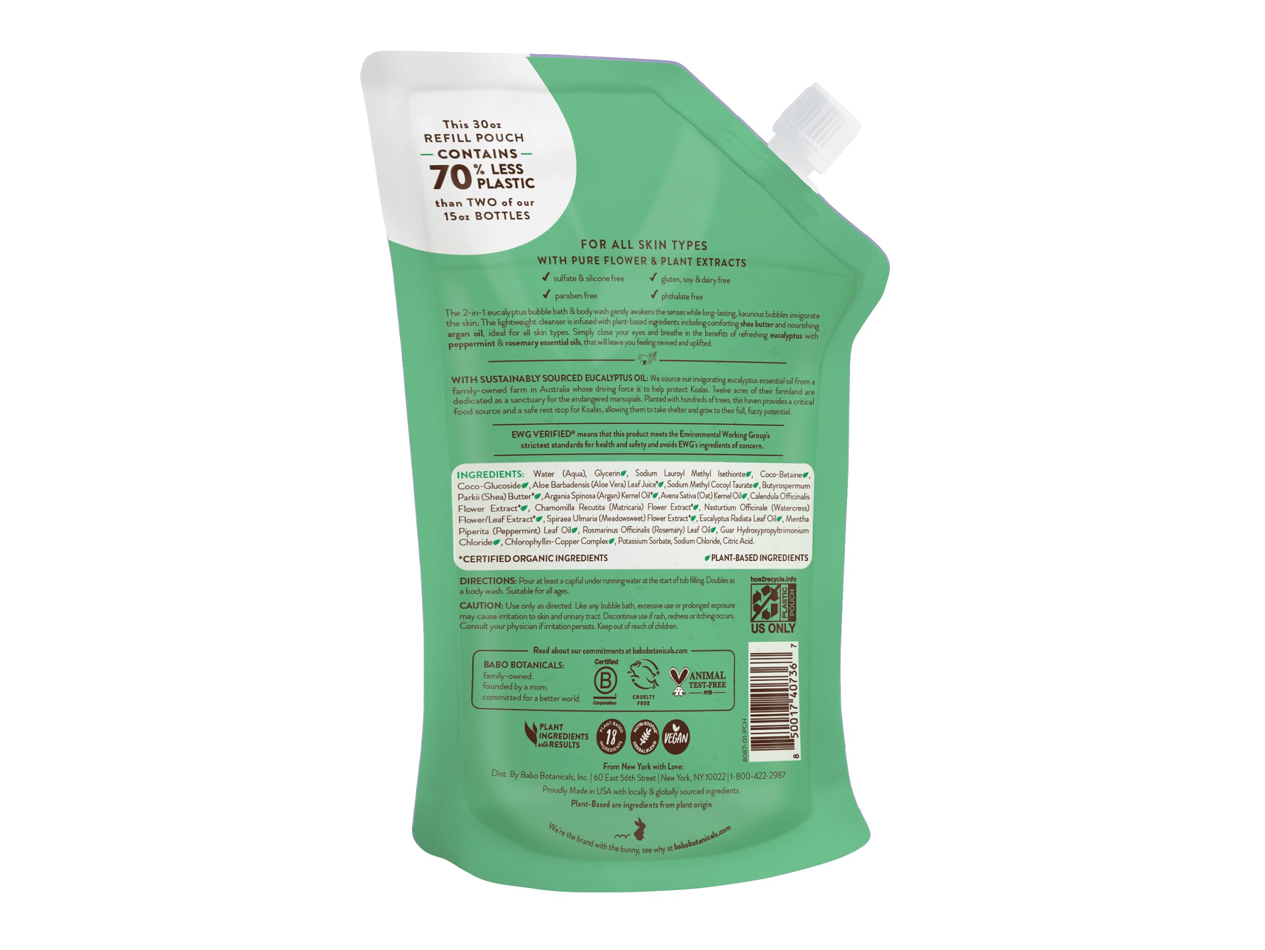 BABO Botanicals Eucalyptus Remedy 2-in-1 Bubble Bath & Wash