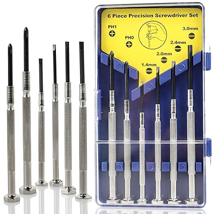 6 PCS Precision Screwdriver Set, Eyeglass Repair Kit?Screwdriver, Mini Screwdriver Set, Flat Head and Philips Head Screwdriver Set, With 6 Different Sizes, Suitable For Watch, Electronic Repairs