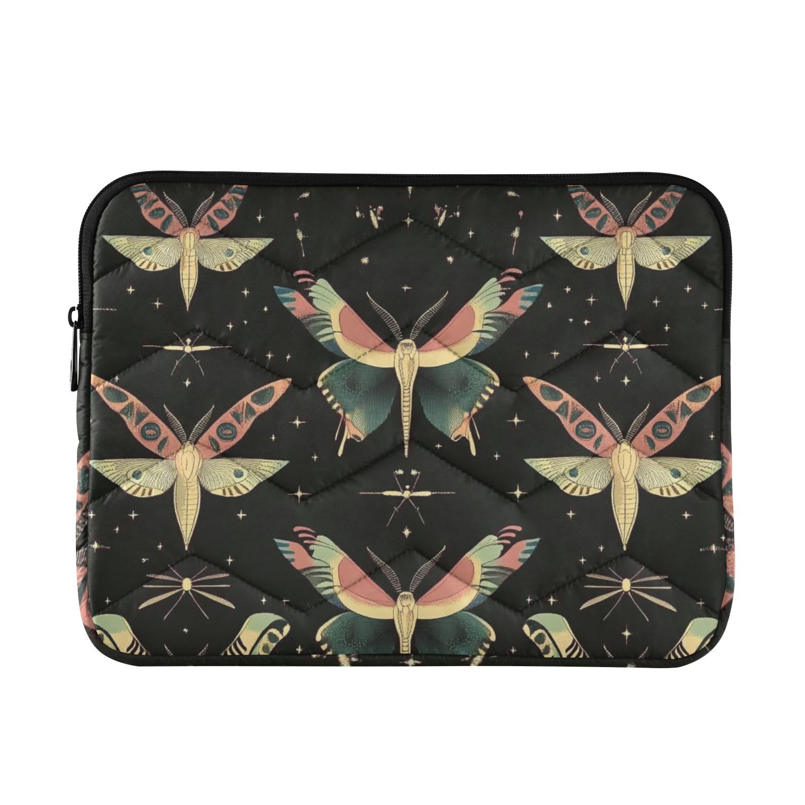 Qumton Moon Moth Star (5) Laptop Sleeve 15.6 inch, Protective Laptop Case Briefcase Notebook Cover Carrying Computer Bag for Travel Work