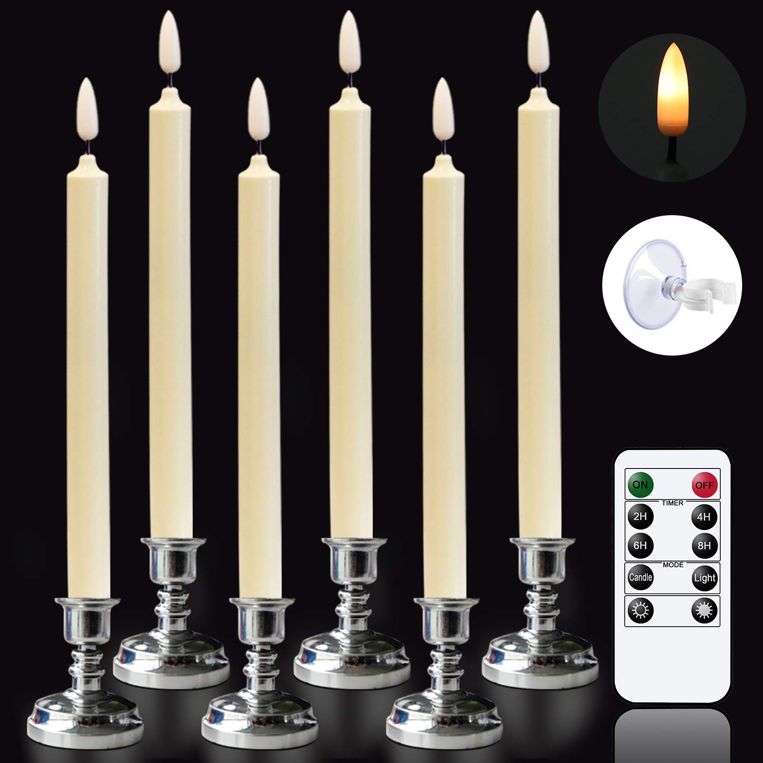 Wondise Window Candles Battery Operated with Remote and Timer